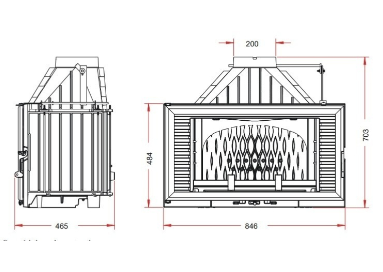 Піч-камін INVICTA 840 Horizontal Антрацит 9284-75