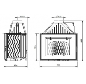 Піч-камін INVICTA 800 Grande Angle Антрацит 9285-75