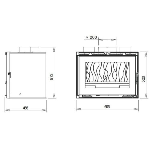 Каминная топка INVICTA 700 GA insert Антрацит 9674-43