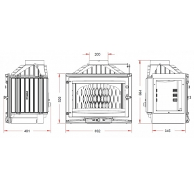 Піч-камін INVICTA 700 Selenic ліве бокове скло Антрацит 9769-71