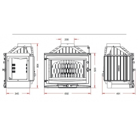 Піч-камін INVICTA 700 Selenic праве бокове скло Антрацит 9769-72