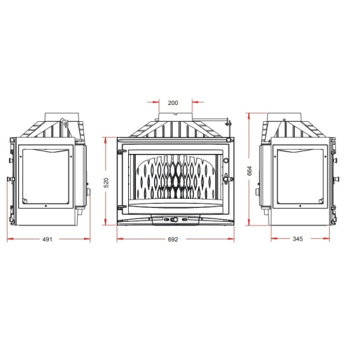 Каминная топка INVICTA 700 Selenic Антрацит 9769-73