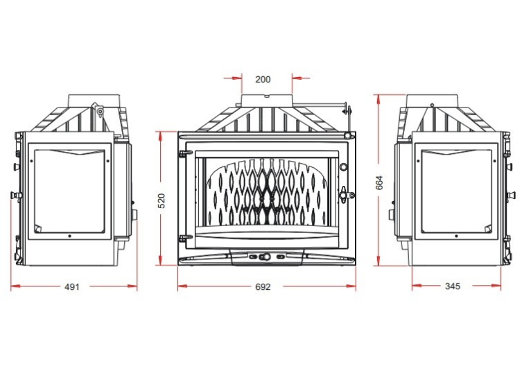 Піч-камін INVICTA 700 Selenic Антрацит 9769-73