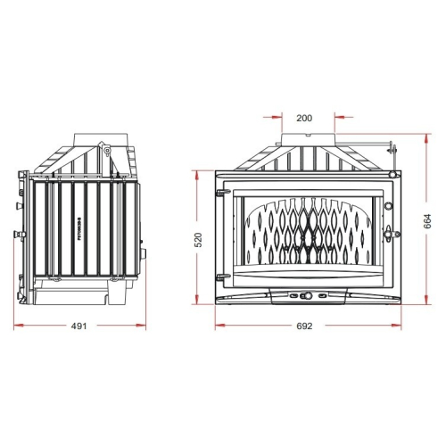 Каминная топка INVICTA 700 Selenic Антрацит 9769-75