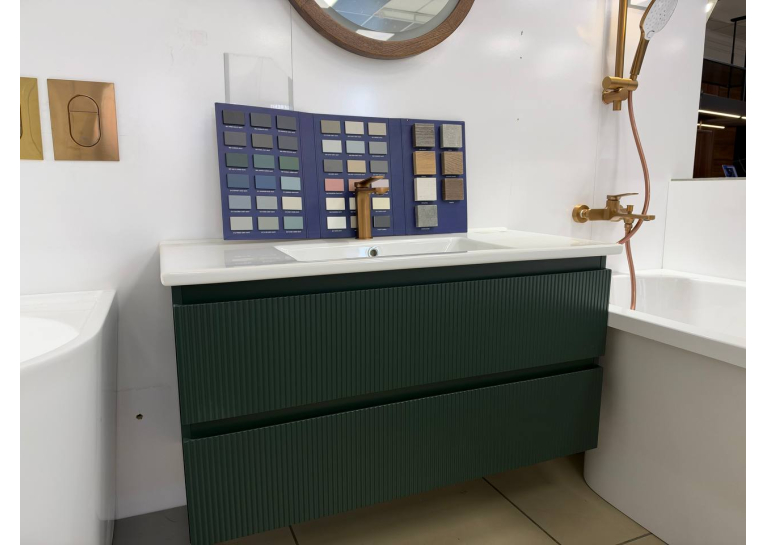Тумба консольна AQUA RODOS EDISON (007 / R6012-GREEN-MATT) з умивальником Arte 100 см id_200841