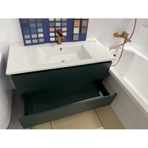 Тумба консольна AQUA RODOS EDISON (007 / R6012-GREEN-MATT) з умивальником Arte 100 см id_200841
