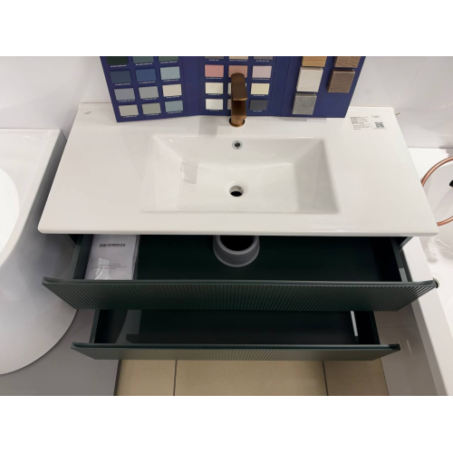 Тумба консольна AQUA RODOS EDISON (007 / R6012-GREEN-MATT) з умивальником Arte 100 см id_200841