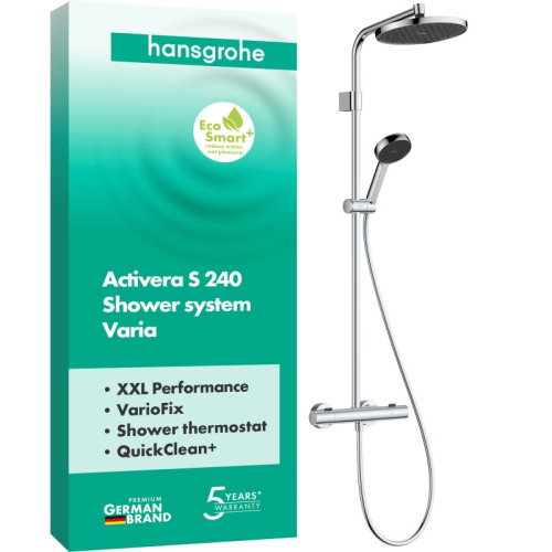 Душевая система с термостатом Hansgrohe Activera S 240 1jet EcoSmart хром 28078000