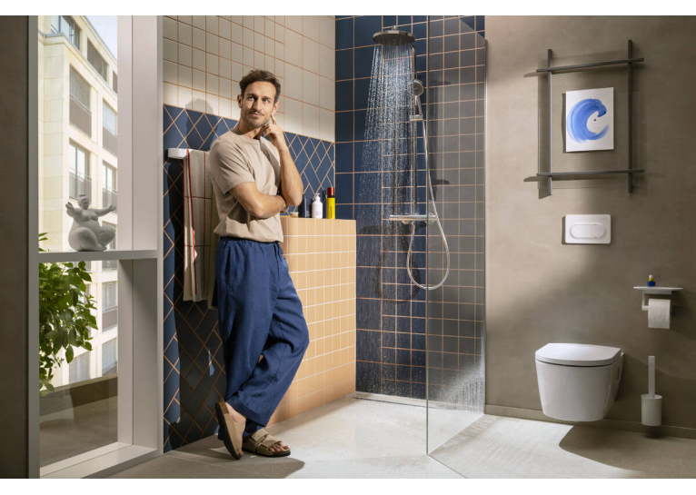 Душевая система с термостатом Hansgrohe Activera S 240 1jet EcoSmart черный матовый 28078670