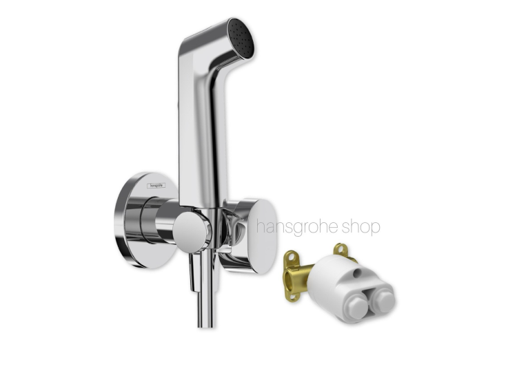 Комплект гігієнічного душу hansgrohe Bidette 1jet S із вбудованою частиною, хром (29232000S)