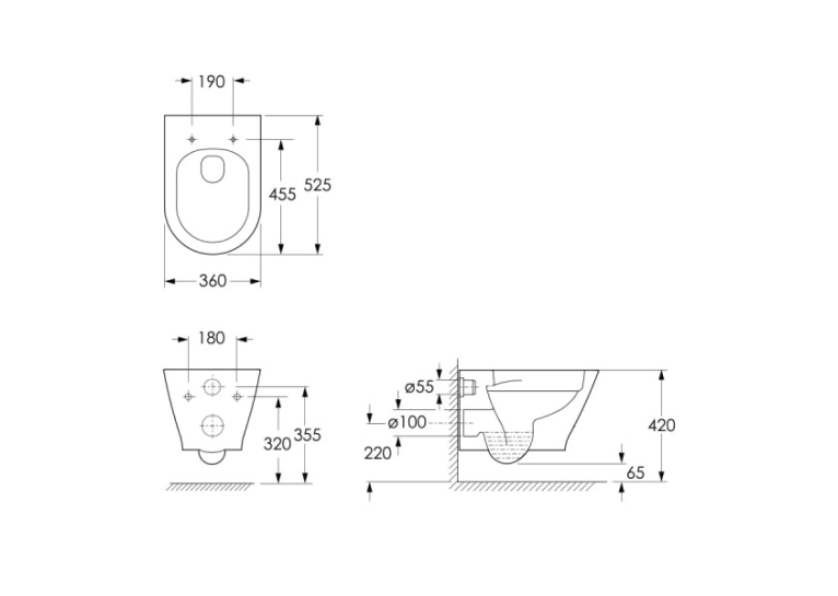 Унитаз подвесной IMPRESE LEDNICE Rimless, сиденье Slim slow-closing, белый (c06807900)