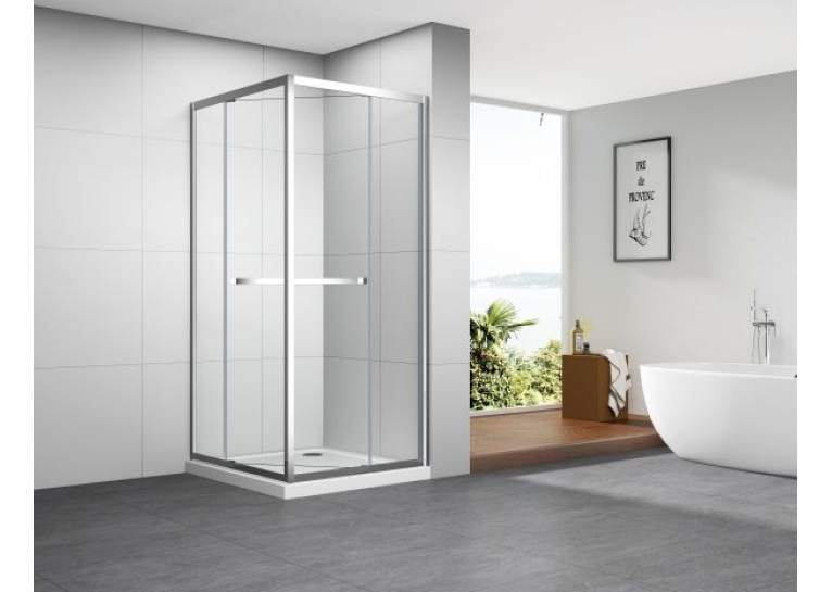 Душова кабіна Imprese SCANDIK 90×90×195 см, розсувні двері, прозоре скло 5 мм, хром s09510501