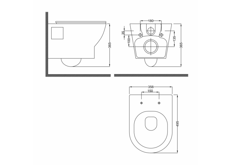 Підвісний унітаз RJ FEEL Rimless, сидіння поліпропілен slow-closing, білий глянець (RJ4545)
