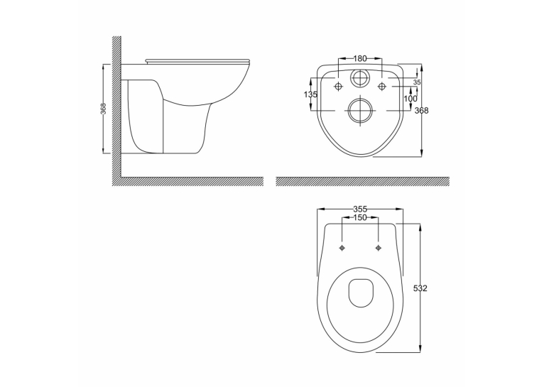 Унітаз підвісний безободковий RJ FLIP Rimless із сидінням із поліпропілену slow-closing, білий глянець, RJCEJ0005