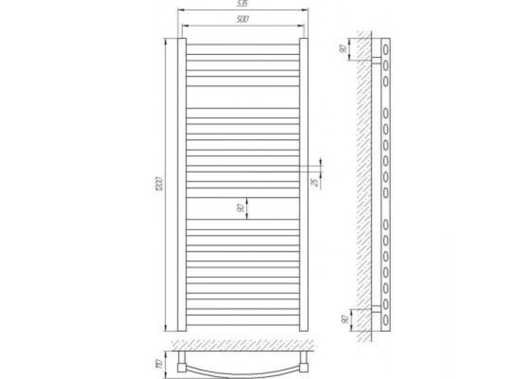 Полотенцесушитель Laris  Атлант П16 500 х 1200