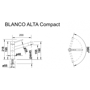 Кухонный смеситель Blanco ALTA Compact хром/серый беж 517633
