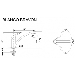 Кухонный смеситель Blanco BRAVON хром 518818