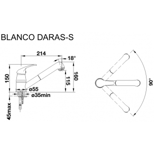 Кухонный смеситель Blanco DARAS-S хром 517731