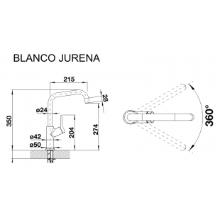 Кухонный смеситель Blanco JURENA хром 520764