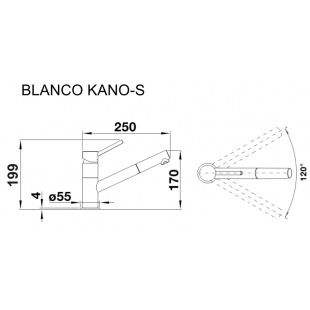 Кухонный смеситель Blanco KANO-S хром 521503