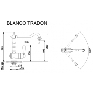 Кухонный смеситель Blanco TRADON хром 515990