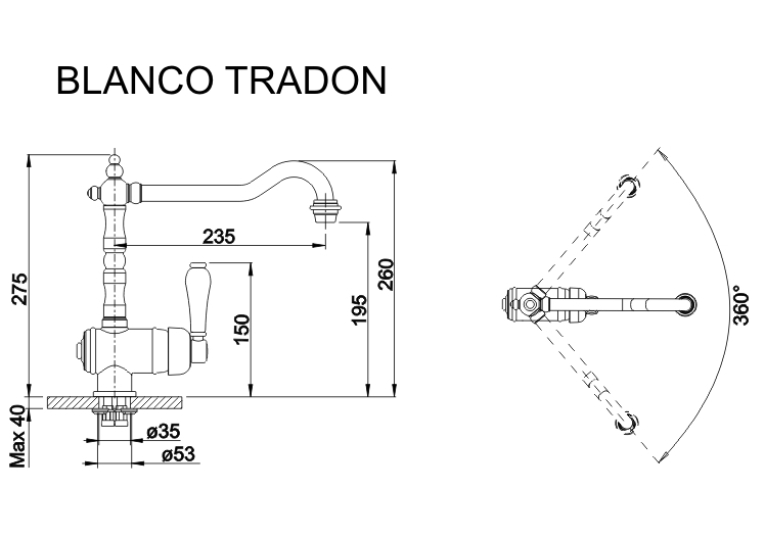  Кухонний змішувач Blanco TRADON хром 515990