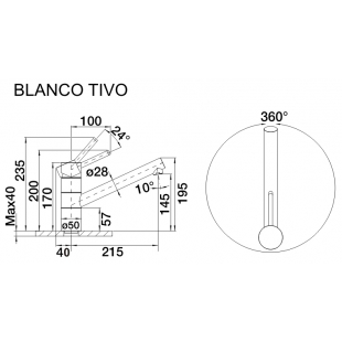 Кухонный смеситель Blanco TIVO хром/темная скала 518800