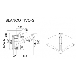 Кухонный смеситель Blanco TIVO-S хром/темная скала 518798