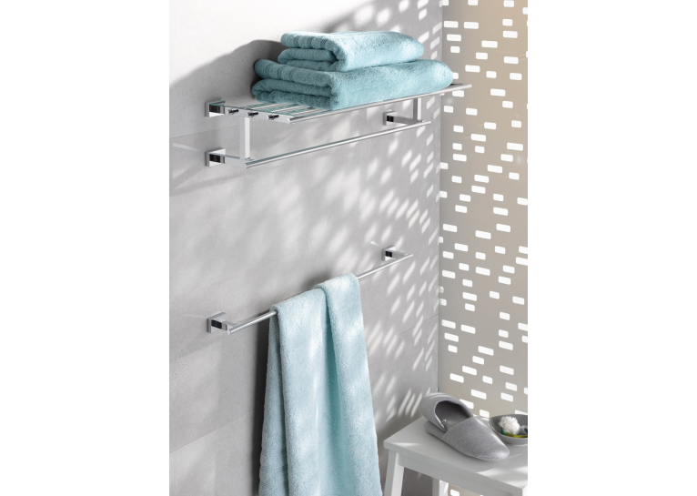 Полка для рушників з додатковою горизонтальною штангою, Grohe Essentials Cube 600 мм (40512001) (виставковий зразок)