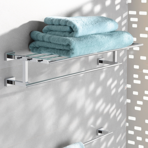 Полка для рушників з додатковою горизонтальною штангою, Grohe Essentials Cube 600 мм (40512001) (виставковий зразок)