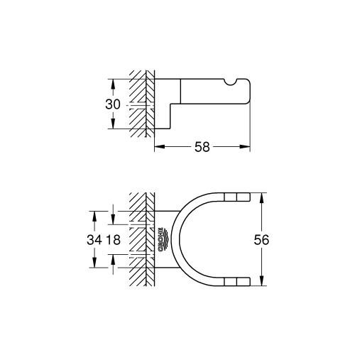 Крючок для банного халата Grohe Selection, двойной (41049A00)