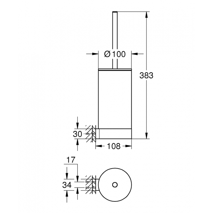 Туалетная щетка в комплекте Grohe Selection (41076GL0) Золото
