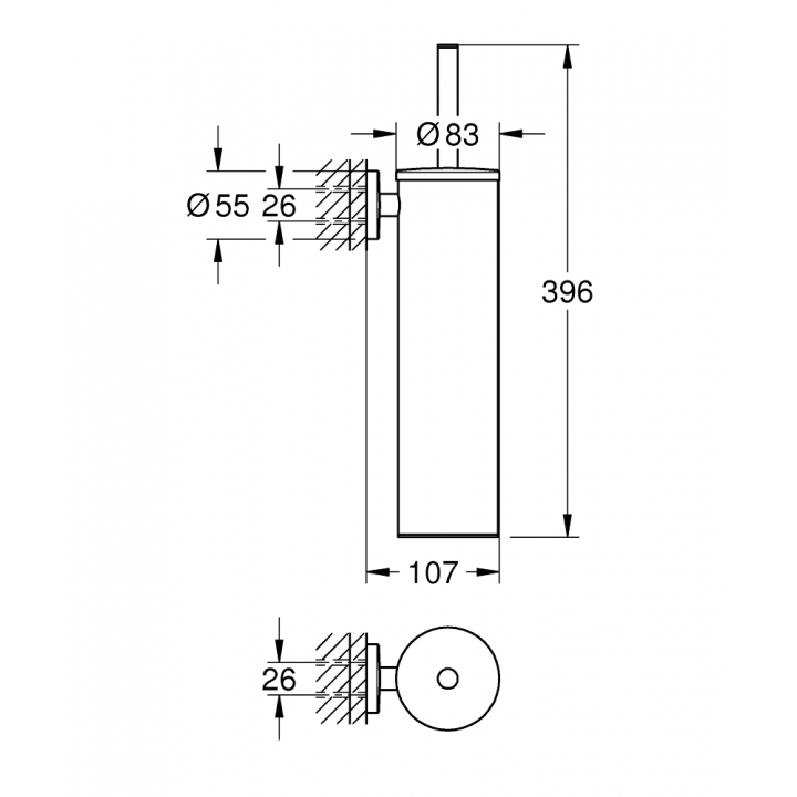 Туалетная щетка в комплекте Grohe Essentials (40696000)