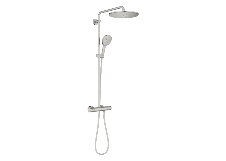 Душова система з термостатом для настінного монтажу Grohe Rainshower Smartactive 310 (26836DC0) Сталь