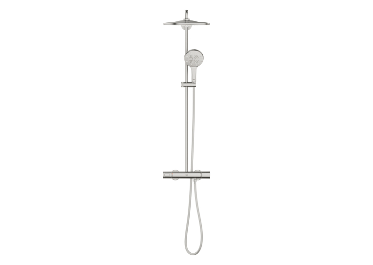 Душова система з термостатом для настінного монтажу Grohe Rainshower Smartactive 310 (26836DC0) Сталь