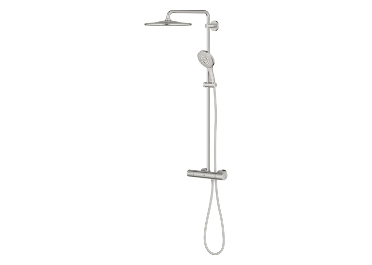 Душова система з термостатом для настінного монтажу Grohe Rainshower Smartactive 310 (26836DC0) Сталь