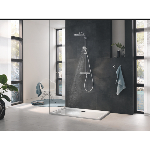 Душевая система с термостатом для настенного монтажа Grohe Rainshower Smartactive 310 (26836DC0) Сталь
