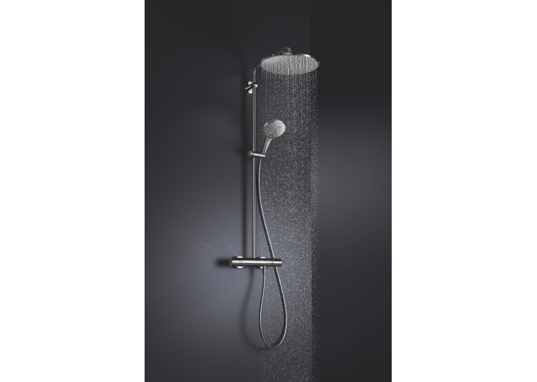 Душова система з термостатом для настінного монтажу Grohe Rainshower Smartactive 310 (26836DC0) Сталь