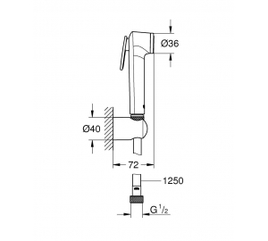 Душовий набір, 1 режим струменя Grohe Tempesta-F Trigger Spray 30 (27513GL1) Золото