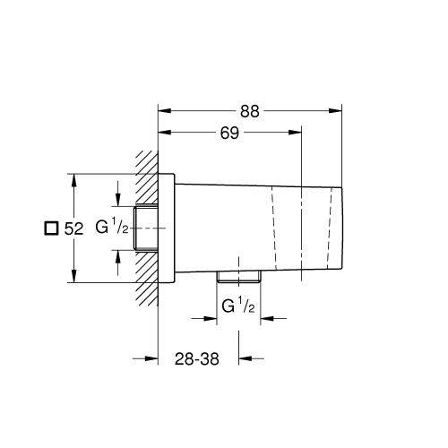Подключение душевого шланга Grohe Euphoria Cube (26370DC0)
