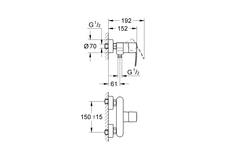 Одноважільний змішувач для душу Grohe Wave Cosmopolitan (23208000)