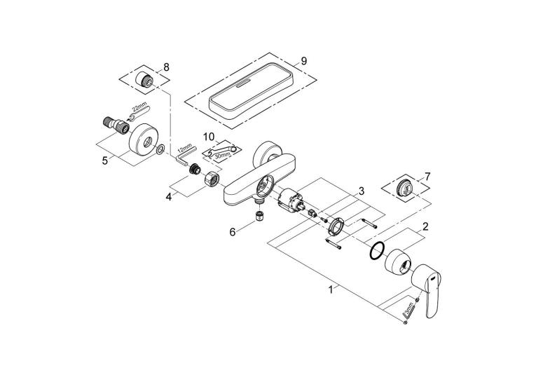 Одноважільний змішувач для душу Grohe Wave Cosmopolitan (23208000)