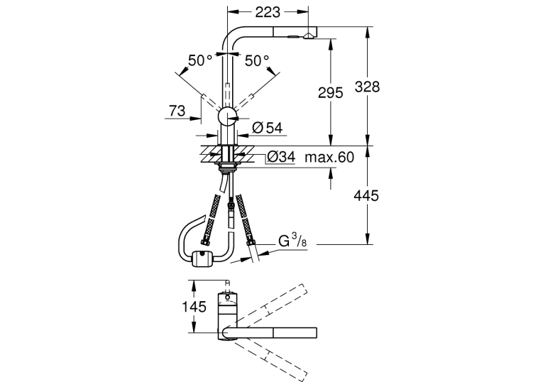 Одноважільний змішувач для миття Grohe Minta (30274DL0) Бронза матова