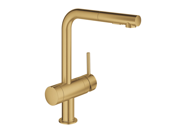 Однорычажный смеситель для мойки с вентилем Grohe Minta (31558GN0) Золото матовое