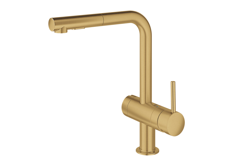 Однорычажный смеситель для мойки с вентилем Grohe Minta (31558GN0) Золото матовое