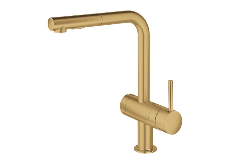 Одноважільний змішувач для миття з вентилем Grohe Minta (31558GN0) Золото матове