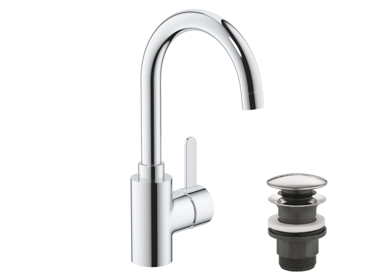 Однорычажный смеситель для раковины Grohe Eurosmart Cosmopolitan L-Size нажимной донный клапан (23933001)