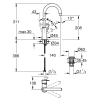 Одноважільний змішувач для раковини Grohe BauLoop New L-Size + нажимний донний клапан (23891001)