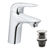 Одноважільний змішувач для раковини Grohe Wave S-Size + донний клапан (23582001)