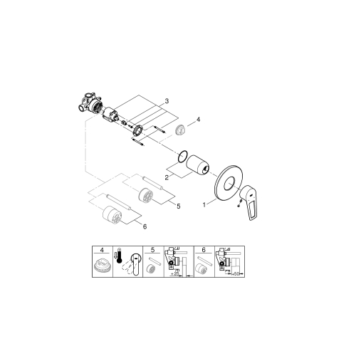 Однорычажный смеситель для душа Grohe BauLoop New (29042001)